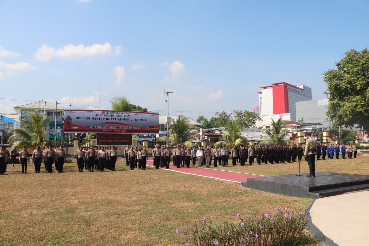 Polda Sulut Melaksanakan Apel dalam Mempersiapkan Pengamanan Tahapan Pencalonan Presiden-Wapres